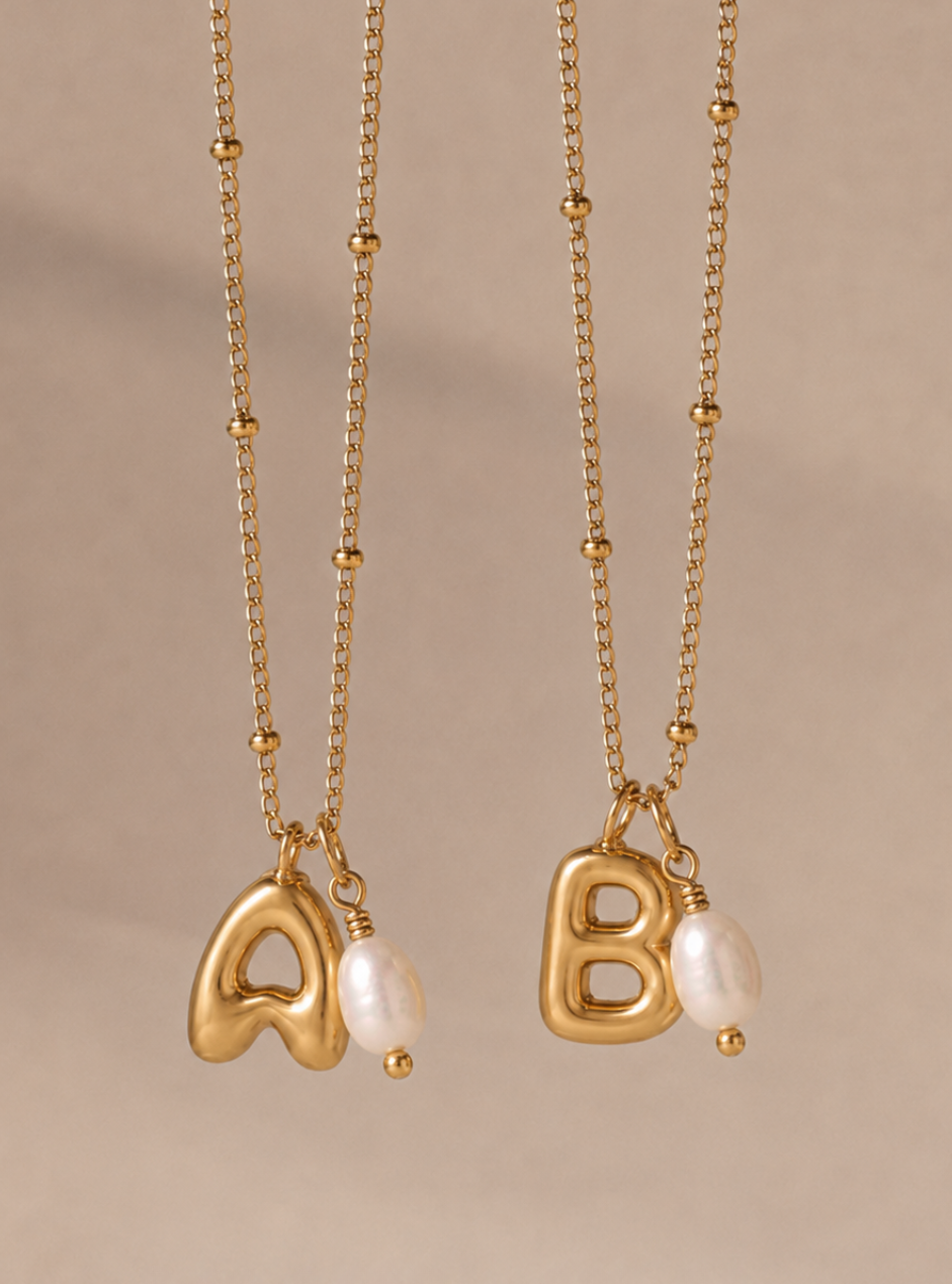 Initial & Pearl Necklace