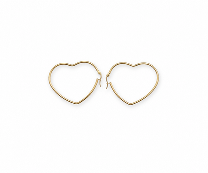 Thin Open Heart Hoops