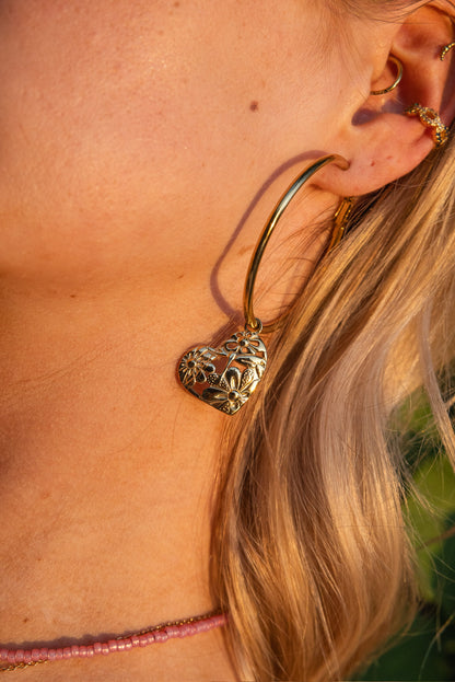 Wild Rose Hoops