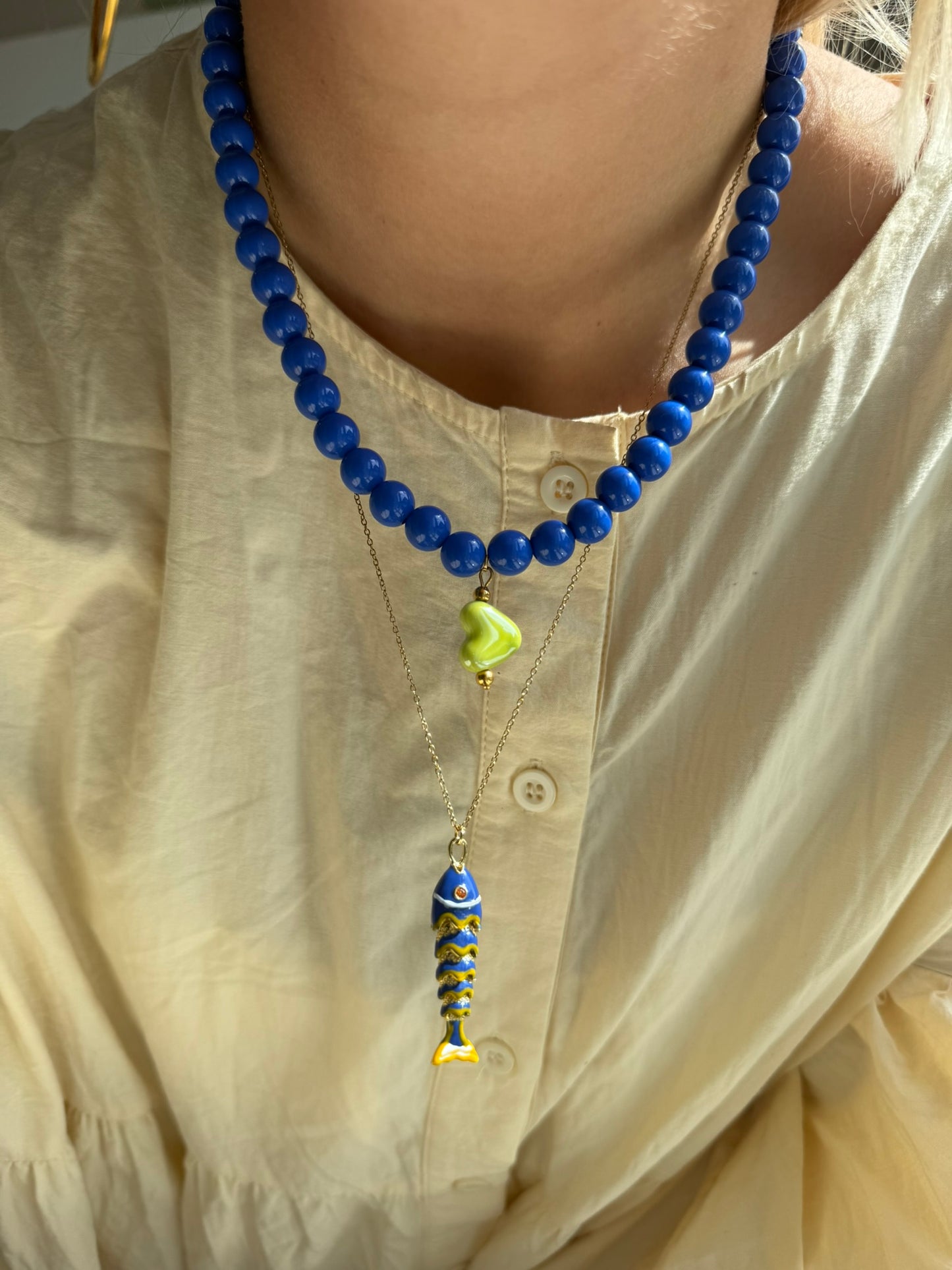 Blue Fish Necklace