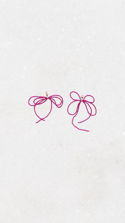 Pink Bow Earrings