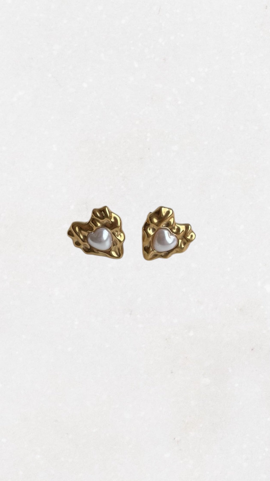 Heart &amp; Pearl Studs