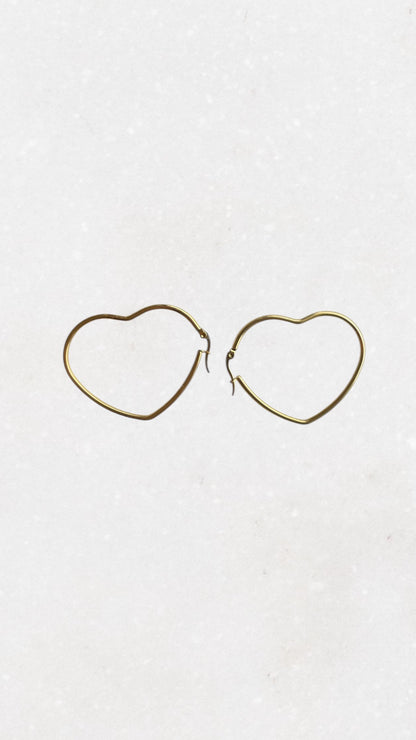 Thin Open Heart Hoops