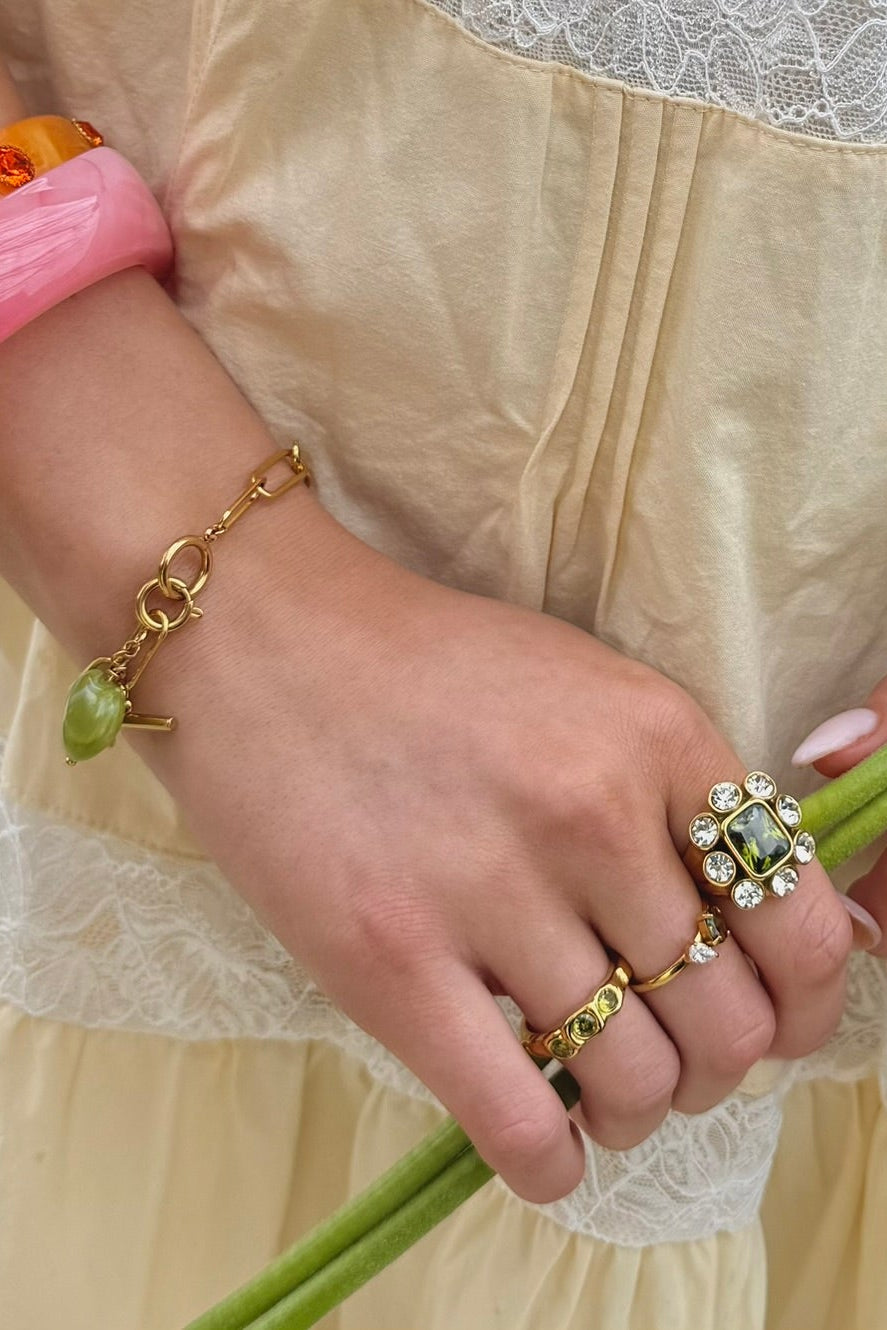 Laurel Green Stone Ring