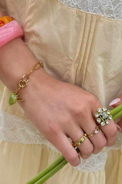 Laurel Green Stone Ring