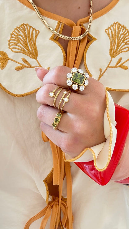 Laurel Green Stone Ring
